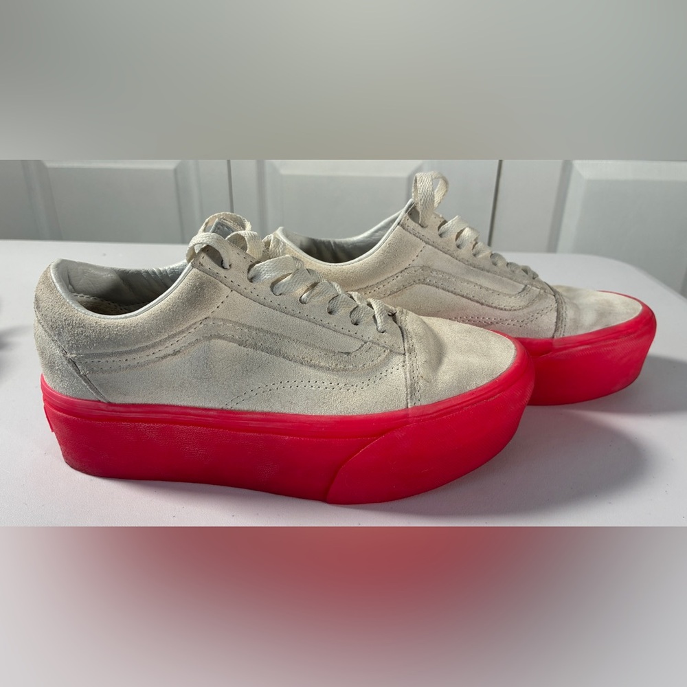 Vans Old Skool Platform Suede Ivory & Pink Gum